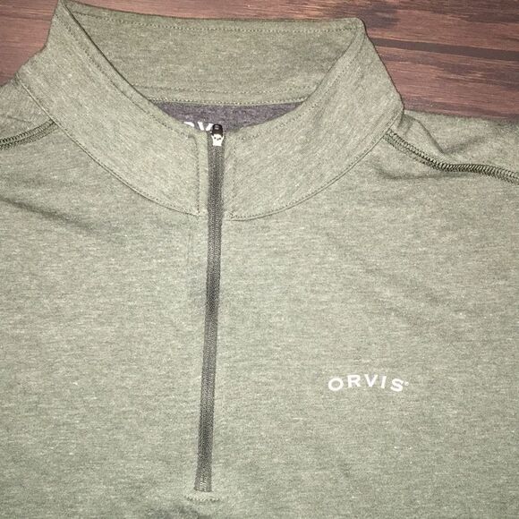 2-Orvis green & blue collection T-neck 1/4 zipper pullover sweater sweatshirt-L - Picture 2 of 9